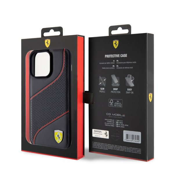 Ferrari iPhone 15 Pro Max Cover Perforeret Sort