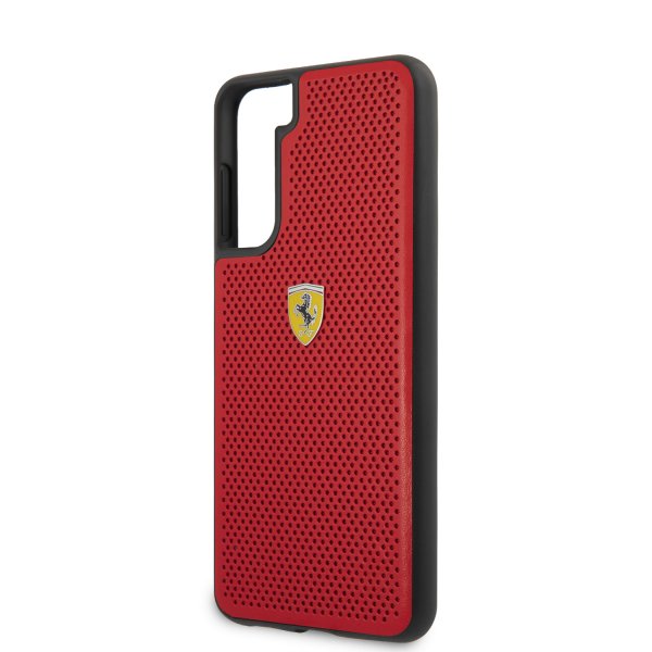 Ferrari Samsung Galaxy S21 Cover Logo Perforated Rød