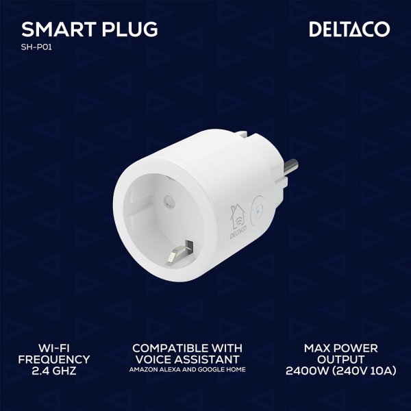 Deltaco Smart Home Fjernstrømafbryder Smart Plug WiFi