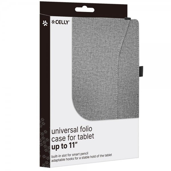 Celly Etui Universal Folio op til 11" Grå