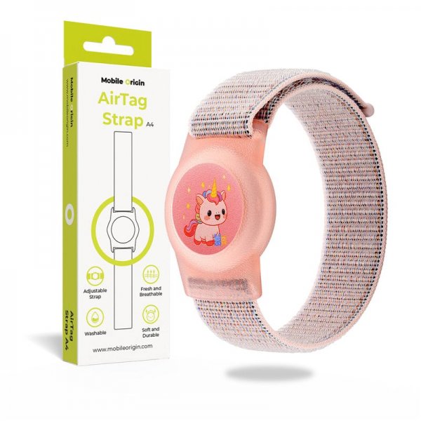 Mobile Origin AirTag Armbånd Nylon Enhjørning