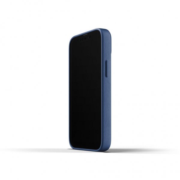 Mujjo iPhone 13 Mini Cover Full Leather Case Monaco Blue