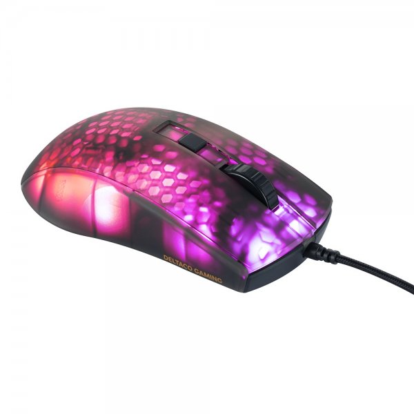 Deltaco Gaming DM310 Gaming Mus Halvgennemsigtig RGB Sort