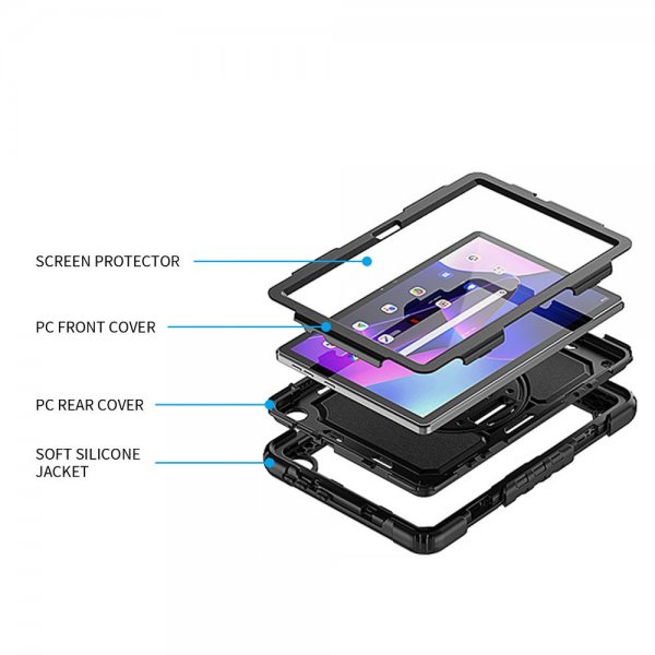 Armor-X Lenovo Tab M10 (3. generation) TB328 Cover Regntæt Robust Etui Håndrem Kickstand