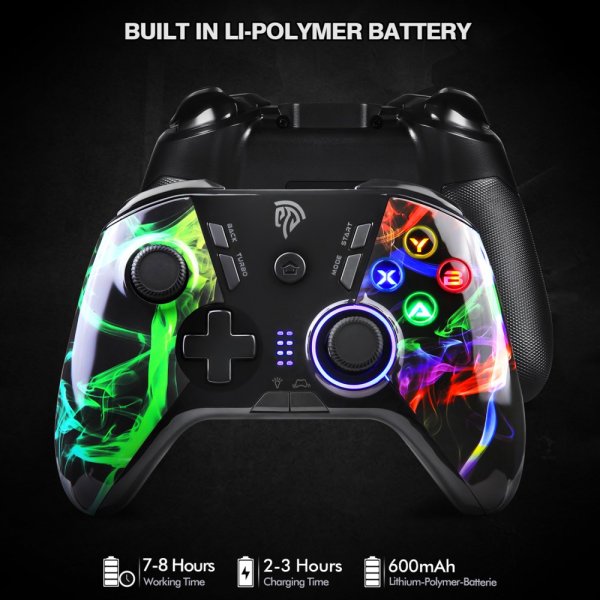 EasySMX Arion 9110 Trådløs Gamecontroller med programmerbare knapper - Farverig