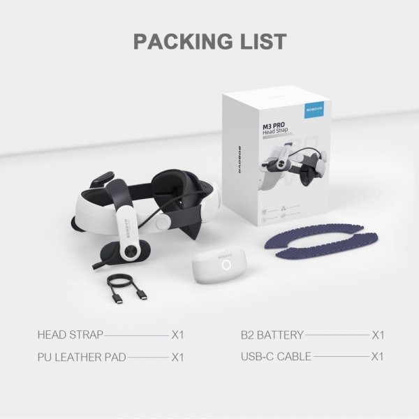 BoboVR M3 Pro Meta Quest 3 VR Headset batteripakke