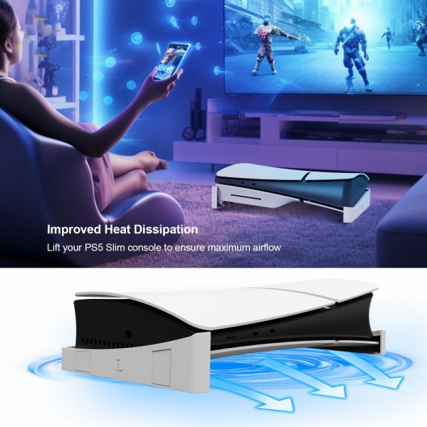 JYS PlayStation 5 Slim (Digital/Disc Edition) Stand Hvid