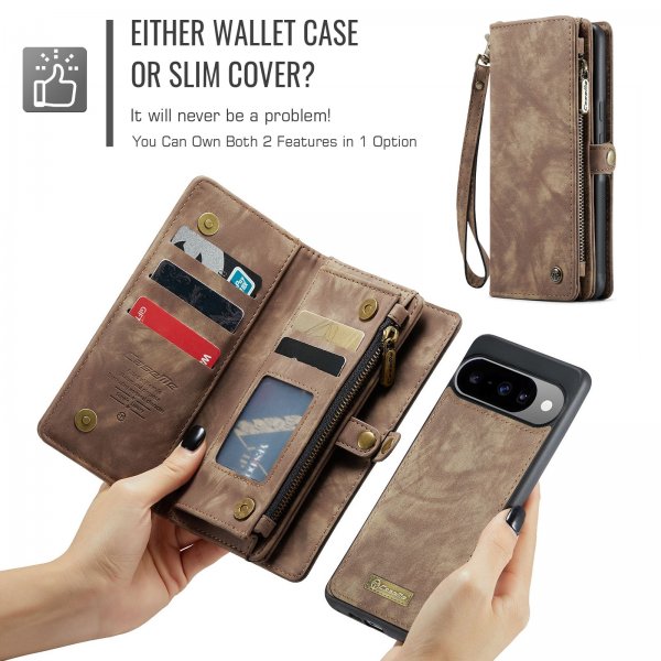 CaseMe Google Pixel 10/Pixel 10 Pro Cover 008 Series Aftageligt Cover Brun