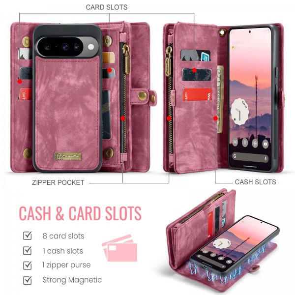 CaseMe Google Pixel 10/Pixel 10 Pro Cover 008 Series Aftageligt Cover Rød