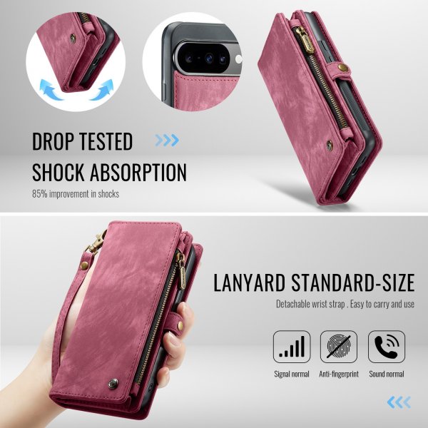 CaseMe Google Pixel 10/Pixel 10 Pro Cover 008 Series Aftageligt Cover Rød