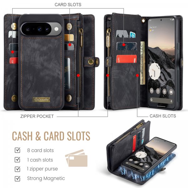 CaseMe Google Pixel 10/Pixel 10 Pro Cover 008 Series Aftageligt Cover Sort