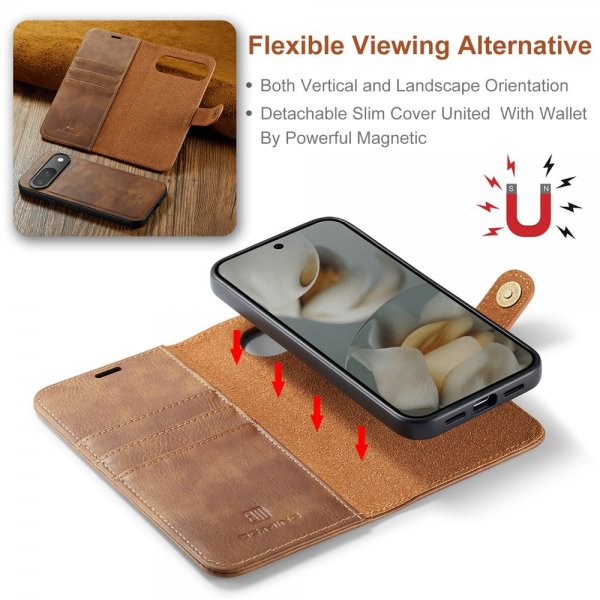 Dg.Ming Google Pixel 10/Pixel 10 Pro Cover med Aftageligt Cover Brun