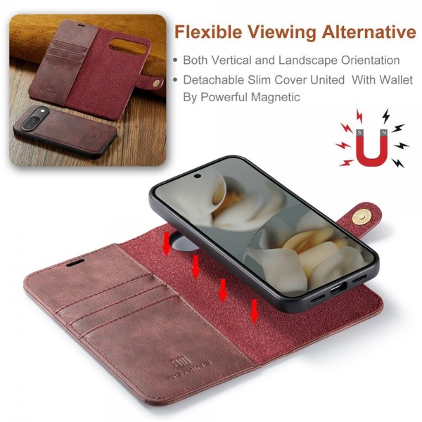 Dg.Ming Google Pixel 10/Pixel 10 Pro Cover med Aftageligt Cover Rød