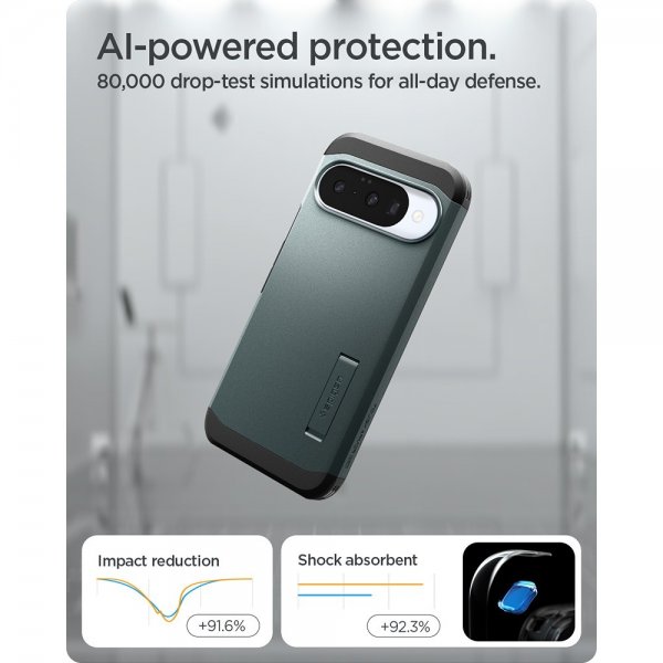 Spigen Google Pixel 10/Pixel 10 Pro Cover Tough Armor MagFit Abyss Green