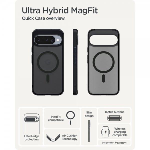 Spigen Google Pixel 10/Pixel 10 Pro Cover Ultra Hybrid MagFit Frost Black