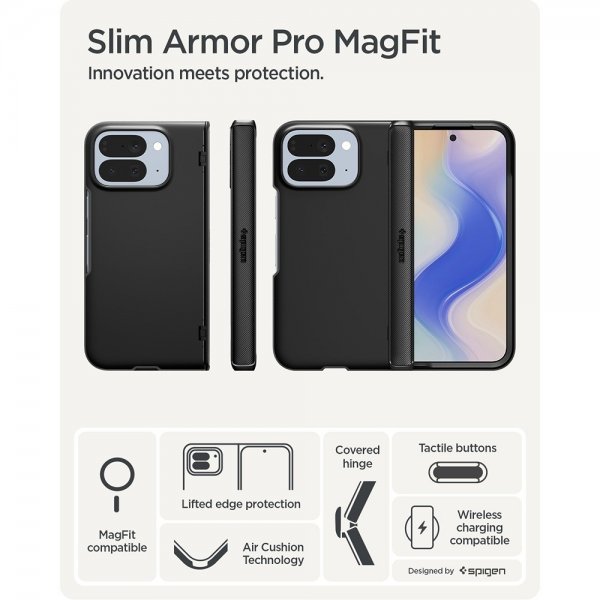 Spigen Google Pixel 10 Pro Fold Cover Slim Armor Pro MagFit Sort