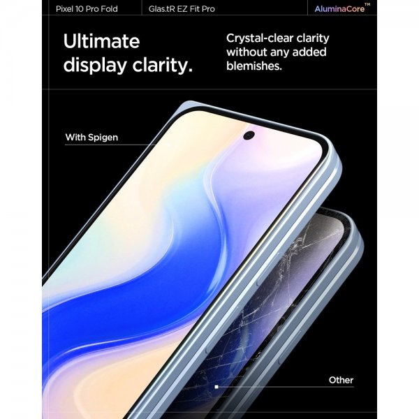 Spigen Google Pixel 10 Pro Fold Skærmbeskytter GLAS.tR EZ Fit Optik Pro 2-pak