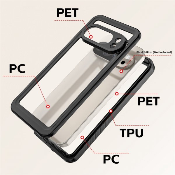 Redpepper Google Pixel 10 Pro Cover Vandtæt IP68 Sort