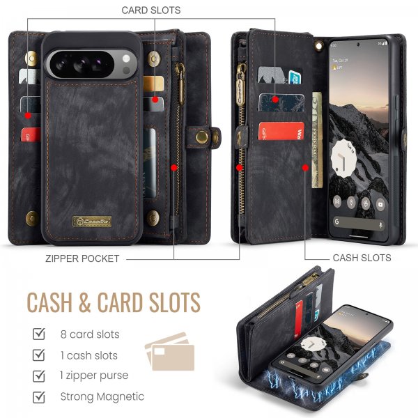 CaseMe Google Pixel 10 Pro XL Cover 008 Series Aftagelig Skal Sort