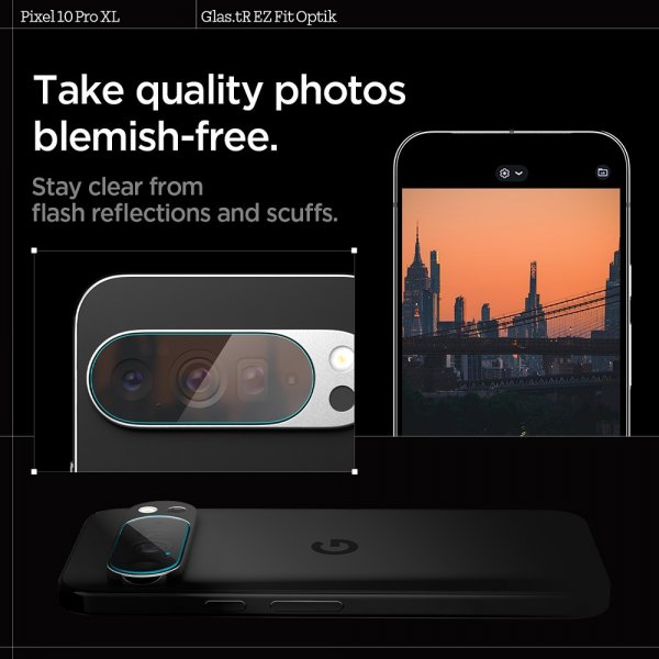 Spigen Google Pixel 10 Pro XL Kamerabeskyttelsesglas.tR EZ Fit Optik 2-pak