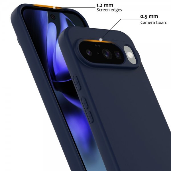 Google Pixel 10/Pixel 10 Pro Cover med Strap Silikone MagSafe Mørkeblå