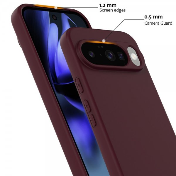 Google Pixel 10/Pixel 10 Pro Cover med strop Silikone MagSafe Vinrød