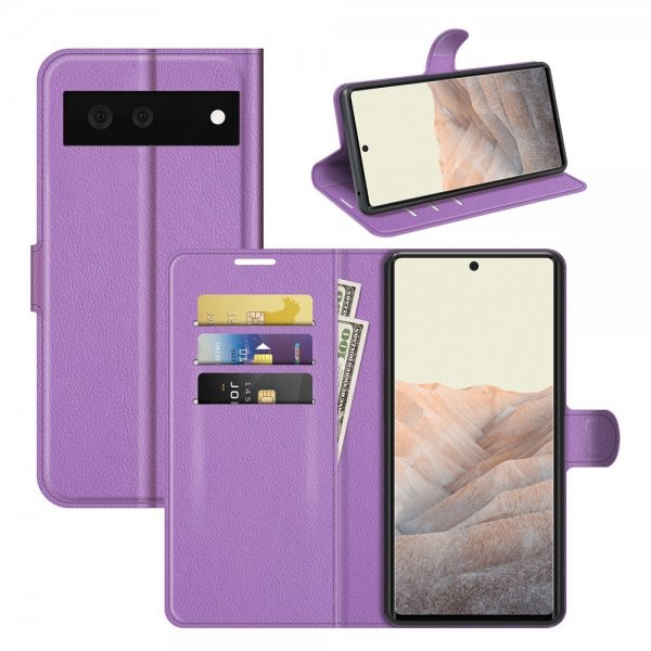 Google Pixel 6 Cover Litchi Lilla