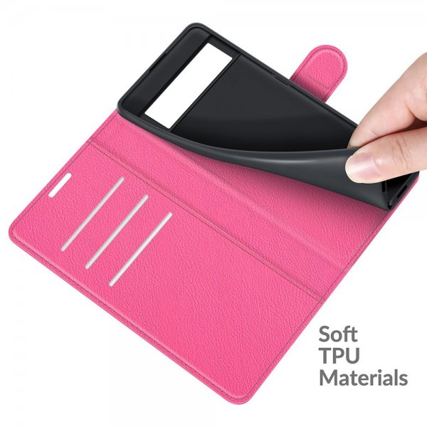 Google Pixel 6 Cover Litchi Magenta