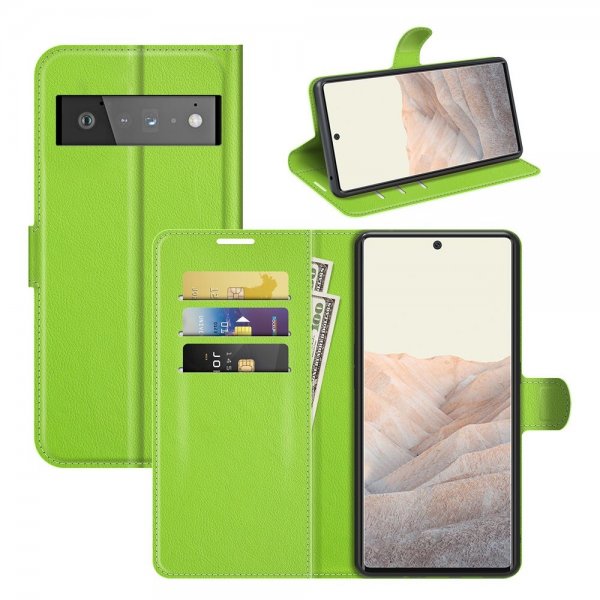 Google Pixel 6 Pro Cover Litchi Grøn