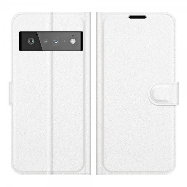 Google Pixel 6 Pro Cover Litchi Hvid