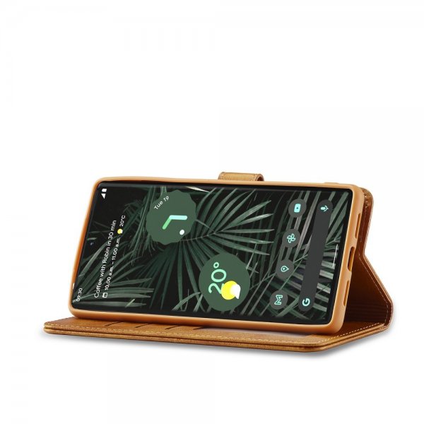 Lc.Imeeke Google Pixel 6 Pro Etui med Kortlomme Lysebrun