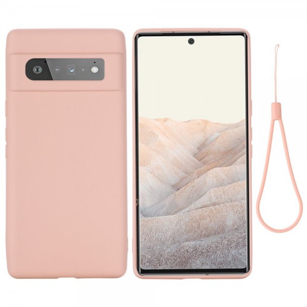 Google Pixel 6 Pro Cover med Strap Silikone Rosa