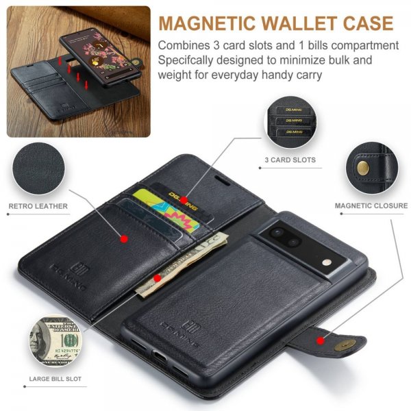 Dg.Ming Google Pixel 7 Etui Aftageligt Cover Sort