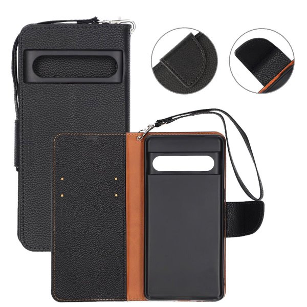 Google Pixel 7 Pro Cover 2 Kortlommer Sort