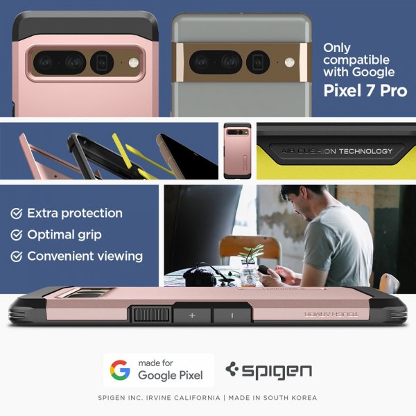 Spigen Google Pixel 7 Pro Cover Tough Armor Rosaguld