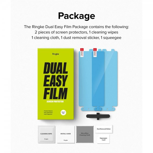 Ringke Google Pixel 7 Pro Skærmbeskyttelse Dual Easy Film 2-pak