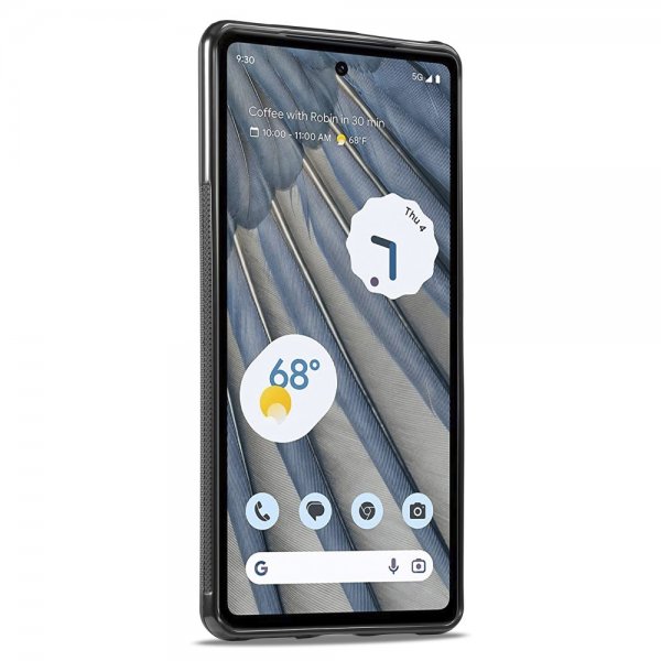Lc.Imeeke Google Pixel 7 Cover Kulfibertekstur Rød Stribe Sort