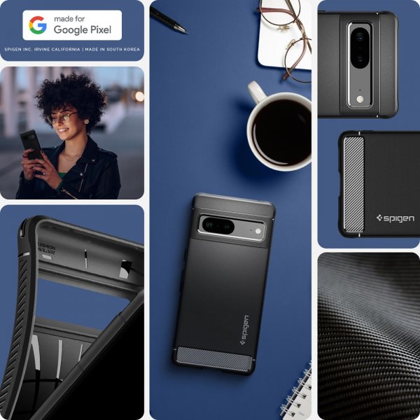Spigen Google Pixel 7 Cover Rugged Armor Matte Black