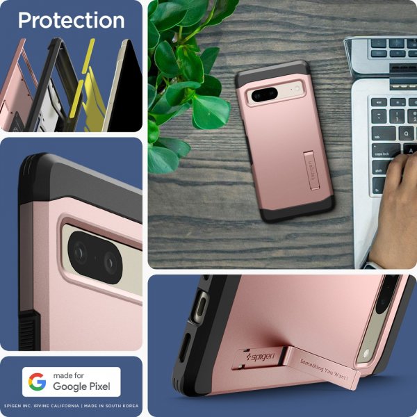 Spigen Google Pixel 7 Cover Tough Armor Rosaguld