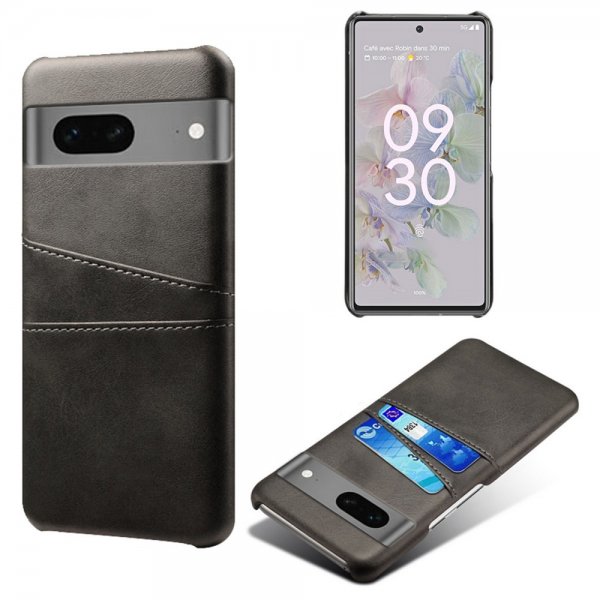 Google Pixel 7a Cover med to Kortlommer Sort