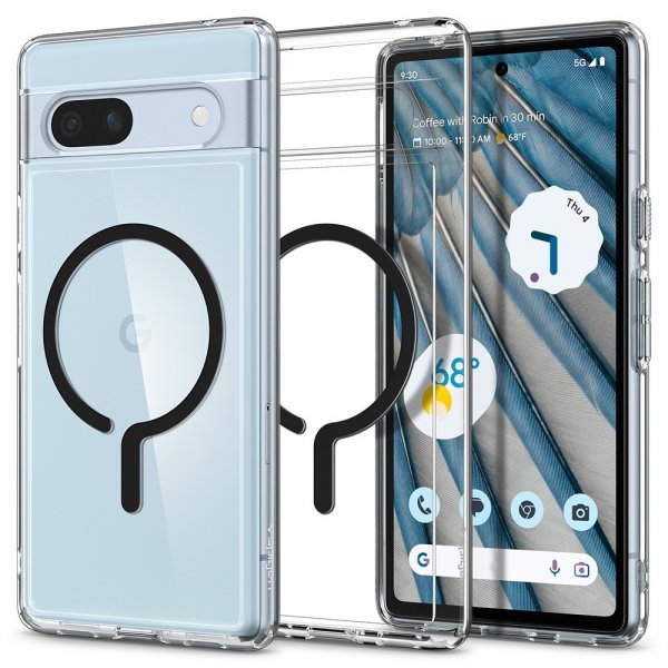 Spigen Google Pixel 7a Cover Ultra Hybrid OneTap Metal Ring MagFit Sort