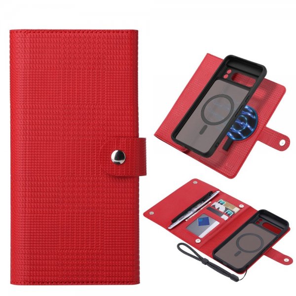 VILI Google Pixel 8 Etui med Aftageligt Cover GHB Series MagSafe Rød
