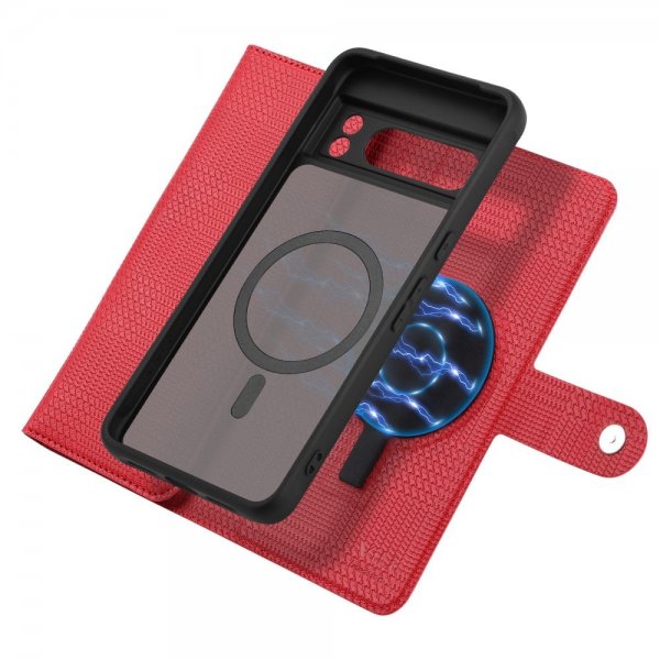 VILI Google Pixel 8 Etui med Aftageligt Cover GHB Series MagSafe Rød