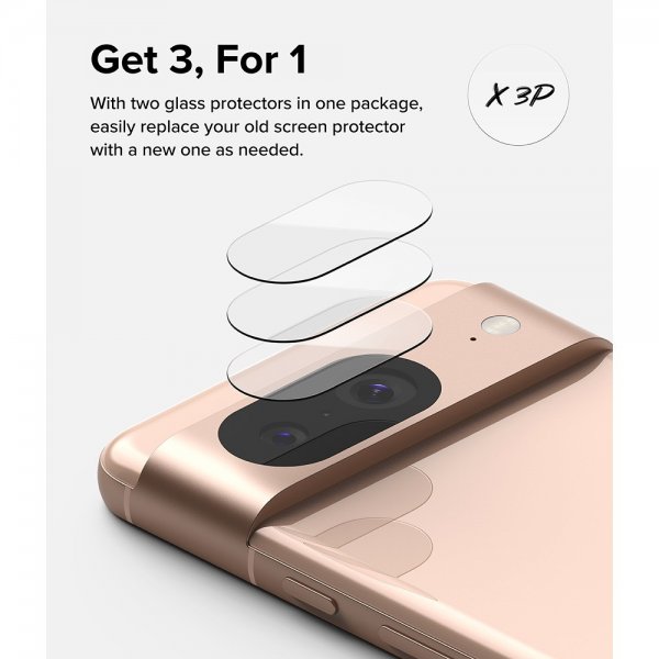 Ringke Google Pixel 8 Kamerabeskyttelse Camera Protector Glas 3-pak