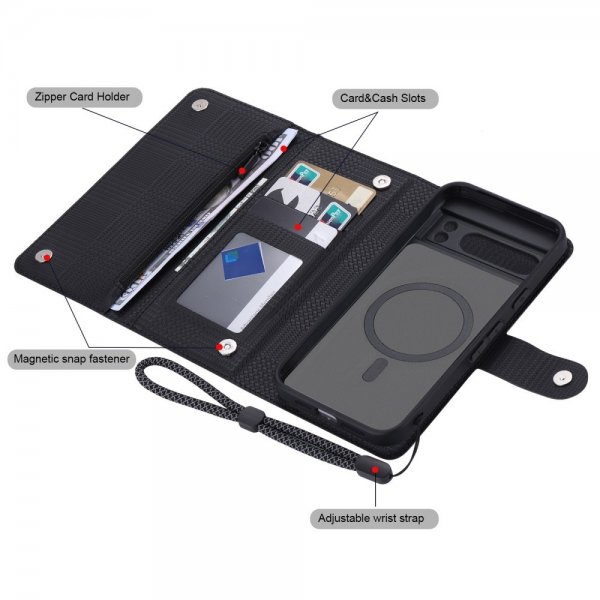 VILI Google Pixel 8 Pro Cover med Aftageligt Cover GHB Series MagSafe Sort
