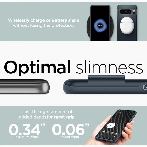 Spigen Google Pixel 8 Pro Cover Thin Fit Metal Slate