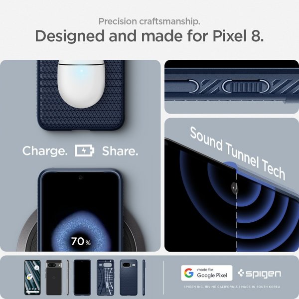 Spigen Google Pixel 8 Cover Liquid Air Navy Blue
