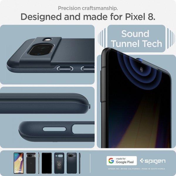 Spigen Google Pixel 8 Cover Thin Fit Metal Slate