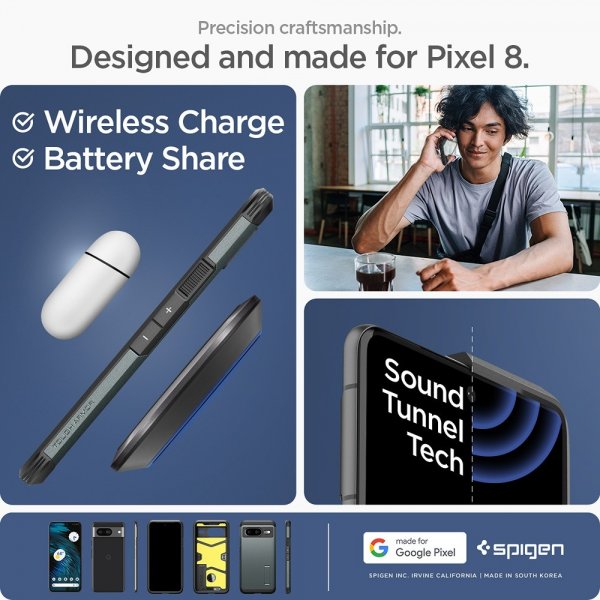 Spigen Google Pixel 8 Cover Tough Armor Abyss Green