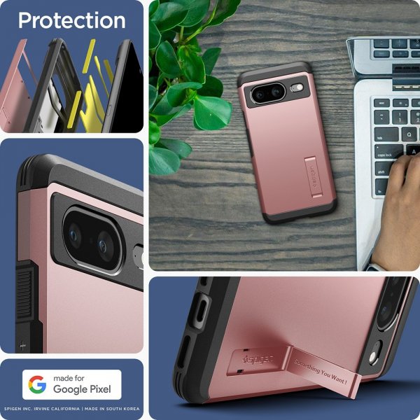 Spigen Google Pixel 8 Cover Tough Armor Rose Gold